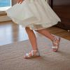 imageESTINE ToddlerLittle Kid Girls Dress Cross Strappy Open Toe Sandals Princess Flats Summer Flower Girl ShoesEs353silver