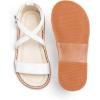 imageESTINE ToddlerLittle Kid Girls Dress Cross Strappy Open Toe Sandals Princess Flats Summer Flower Girl ShoesEs398white
