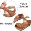 imageESTINE ToddlerLittle Kid Girls Dress Cross Strappy Open Toe Sandals Princess Flats Summer Flower Girl ShoesEs399brown