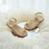 imageESTINE ToddlerLittle Kid Girls Dress Cross Strappy Open Toe Sandals Princess Flats Summer Flower Girl ShoesEs399gold