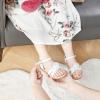 imageESTINE ToddlerLittle Kid Girls Dress Cross Strappy Open Toe Sandals Princess Flats Summer Flower Girl ShoesEs81white