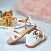 imageESTINE ToddlerLittle Kid Girls Dress Cross Strappy Open Toe Sandals Princess Flats Summer Flower Girl ShoesEs81white