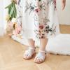 imageESTINE ToddlerLittle Kid Girls Dress Cross Strappy Open Toe Sandals Princess Flats Summer Flower Girl ShoesEs81white