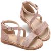 imageESTINE ToddlerLittle Kid Girls Dress Cross Strappy Open Toe Sandals Princess Flats Summer Flower Girl ShoesEs353rose