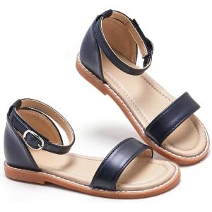 imageESTINE ToddlerLittle Kid Girls Dress Cross Strappy Open Toe Sandals Princess Flats Summer Flower Girl ShoesEs327black