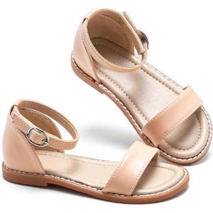 imageESTINE ToddlerLittle Kid Girls Dress Cross Strappy Open Toe Sandals Princess Flats Summer Flower Girl ShoesEs327nude