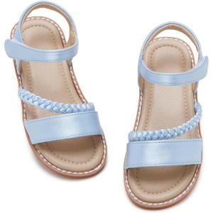 imageESTINE ToddlerLittle Kid Girls Dress Cross Strappy Open Toe Sandals Princess Flats Summer Flower Girl ShoesEs335baby Blue