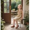 imageESTINE Mary Jane Flats for Toddler Girls Little Kids Glittery Dress Princess Wedding Ballet ShoesE309brown