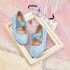 imageESTINE Mary Jane Flats for Toddler Girls Little Kids Glittery Dress Princess Wedding Ballet ShoesE322blue