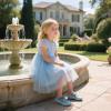 imageESTINE Mary Jane Flats for Toddler Girls Little Kids Glittery Dress Princess Wedding Ballet ShoesE322blue