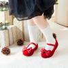 imageESTINE Mary Jane Flats for Toddler Girls Little Kids Glittery Dress Princess Wedding Ballet ShoesE368red
