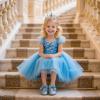imageESTINE Mary Jane Flats for Toddler Girls Little Kids Glittery Dress Princess Wedding Ballet ShoesE375blue