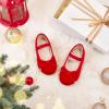 imageESTINE Mary Jane Flats for Toddler Girls Little Kids Glittery Dress Princess Wedding Ballet ShoesE376red