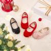 imageESTINE Mary Jane Flats for Toddler Girls Little Kids Glittery Dress Princess Wedding Ballet ShoesE376red