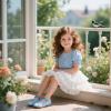 imageESTINE Mary Jane Flats for Toddler Girls Little Kids Glittery Dress Princess Wedding Ballet ShoesE505blue