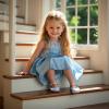 imageESTINE Mary Jane Flats for Toddler Girls Little Kids Glittery Dress Princess Wedding Ballet ShoesE661blue