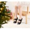 imageESTINE Mary Jane Flats for Toddler Girls Little Kids Glittery Dress Princess Wedding Ballet ShoesE67black