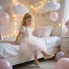 imageESTINE Mary Jane Flats for Toddler Girls Little Kids Glittery Dress Princess Wedding Ballet ShoesE7081rose