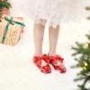 imageESTINE Mary Jane Flats for Toddler Girls Little Kids Glittery Dress Princess Wedding Ballet ShoesE75red