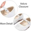 imageESTINE Toddler Little Girls Ballet Shoes Baby Kids Princess Dress Wedding Strap Mary Jane FlatsE390white