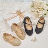 imageESTINE Toddler Little Girls Ballet Shoes Baby Kids Princess Dress Wedding Strap Mary Jane FlatsEh26gold Glitter