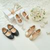 imageESTINE Toddler Little Girls Ballet Shoes Baby Kids Princess Dress Wedding Strap Mary Jane FlatsEh26gold Pu