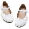 imageESTINE Mary Jane Flats for Toddler Girls Little Kids Glittery Dress Princess Wedding Ballet ShoesE309white