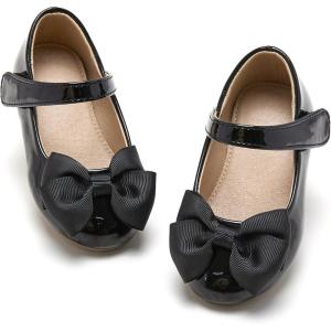 imageESTINE Mary Jane Flats for Toddler Girls Little Kids Glittery Dress Princess Wedding Ballet ShoesE310black