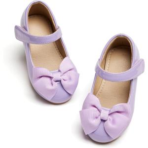 imageESTINE Mary Jane Flats for Toddler Girls Little Kids Glittery Dress Princess Wedding Ballet ShoesE310purple