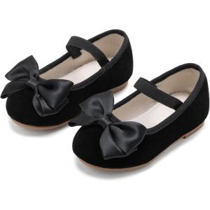 imageESTINE Mary Jane Flats for Toddler Girls Little Kids Glittery Dress Princess Wedding Ballet ShoesE368black