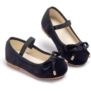imageESTINE Mary Jane Flats for Toddler Girls Little Kids Glittery Dress Princess Wedding Ballet ShoesE376black
