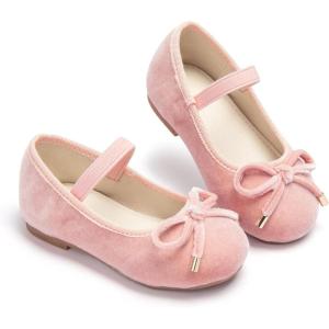 imageESTINE Mary Jane Flats for Toddler Girls Little Kids Glittery Dress Princess Wedding Ballet ShoesE376pink