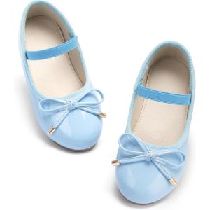 imageESTINE Mary Jane Flats for Toddler Girls Little Kids Glittery Dress Princess Wedding Ballet ShoesE505blue