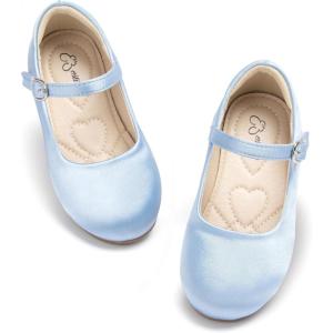 imageESTINE Mary Jane Flats for Toddler Girls Little Kids Glittery Dress Princess Wedding Ballet ShoesE661blue