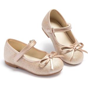 imageESTINE Mary Jane Flats for Toddler Girls Little Kids Glittery Dress Princess Wedding Ballet ShoesE7081rose