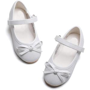 imageESTINE Mary Jane Flats for Toddler Girls Little Kids Glittery Dress Princess Wedding Ballet ShoesE708white