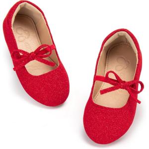 imageESTINE Toddler Little Girls Ballet Shoes Baby Kids Princess Dress Wedding Strap Mary Jane FlatsE386red