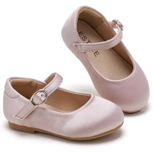 imageESTINE Toddler Little Girls Ballet Shoes Baby Kids Princess Dress Wedding Strap Mary Jane FlatsE392dusty Rose