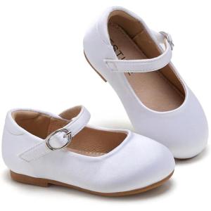 imageESTINE Toddler Little Girls Ballet Shoes Baby Kids Princess Dress Wedding Strap Mary Jane FlatsE392ivory White