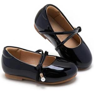 imageESTINE Toddler Little Girls Ballet Shoes Baby Kids Princess Dress Wedding Strap Mary Jane FlatsE393black