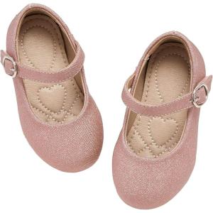 imageESTINE Toddler Little Girls Ballet Shoes Baby Kids Princess Dress Wedding Strap Mary Jane FlatsE66tpink
