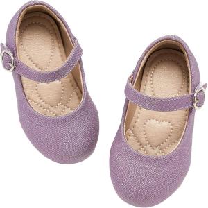 imageESTINE Toddler Little Girls Ballet Shoes Baby Kids Princess Dress Wedding Strap Mary Jane FlatsE66tpurple