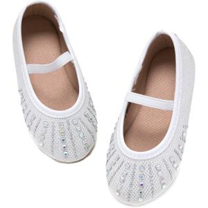 imageESTINE Toddler Little Girls Ballet Shoes Baby Kids Princess Dress Wedding Strap Mary Jane FlatsEh22white