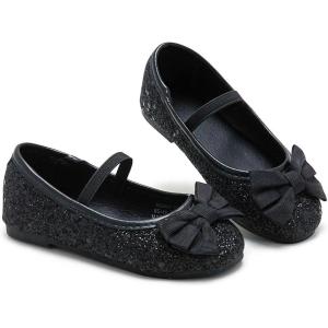 imageESTINE Toddler Little Girls Ballet Shoes Baby Kids Princess Dress Wedding Strap Mary Jane FlatsEh25black