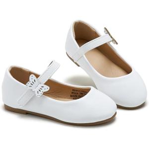 imageESTINE Toddler Little Girls Ballet Shoes Baby Kids Princess Dress Wedding Strap Mary Jane FlatsEh26white Pu