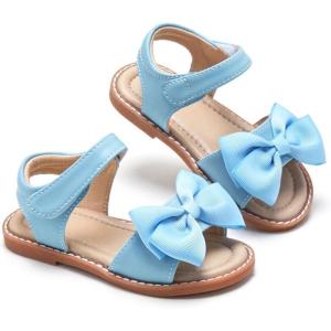 imageESTINE ToddlerLittle Kid Girls Bow Open Toe Flat Evening Dress SandalsEs318blue