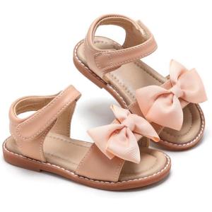imageESTINE ToddlerLittle Kid Girls Bow Open Toe Flat Evening Dress SandalsEs318nude
