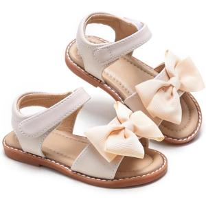 imageESTINE ToddlerLittle Kid Girls Bow Open Toe Flat Evening Dress SandalsEs318white
