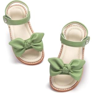 imageESTINE ToddlerLittle Kid Girls Bow Open Toe Flat Evening Dress SandalsEs501green