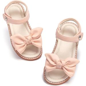 imageESTINE ToddlerLittle Kid Girls Bow Open Toe Flat Evening Dress SandalsEs501nude